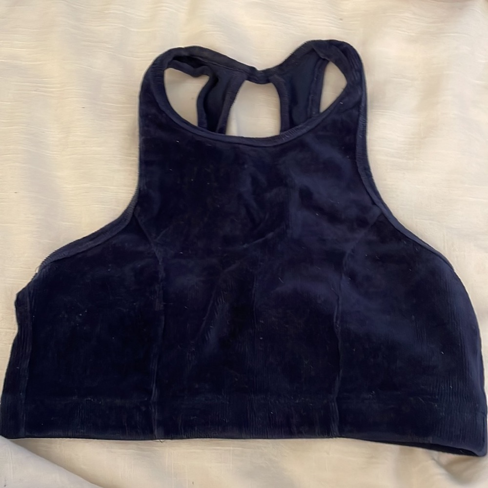 Aerie Blue Corduroy Crop Top